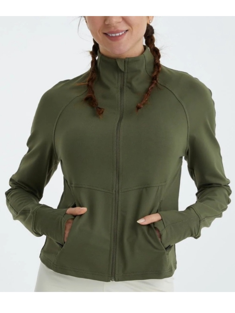 All in Motion Women's Full Zip Jacket -  Olive Green XXL